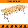 imageSmiry Rectangle Picnic Table Cloth Waterproof Elastic Fitted Outdoor Tablecloths for 6 Foot Tables Wipeable Flannel Backed Vinyl Table Cover for Camping Dining and Indoor 30quotx72quot GreyGold