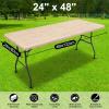 imageSmiry Rectangle Picnic Table Cloth Waterproof Elastic Fitted Outdoor Tablecloths for 6 Foot Tables Wipeable Flannel Backed Vinyl Table Cover for Camping Dining and Indoor 30quotx72quot GreyBeige