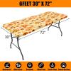 imageSmiry Rectangle Picnic Table Cloth Waterproof Elastic Fitted Outdoor Tablecloths for 6 Foot Tables Wipeable Flannel Backed Vinyl Table Cover for Camping Dining and Indoor 30quotx72quot GreyGold