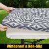 imageSmiry Rectangle Picnic Table Cloth Waterproof Elastic Fitted Outdoor Tablecloths for 6 Foot Tables Wipeable Flannel Backed Vinyl Table Cover for Camping Dining and Indoor 30quotx72quot GreyGrey