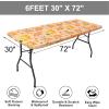 imageSmiry Rectangle Picnic Table Cloth Waterproof Elastic Fitted Outdoor Tablecloths for 6 Foot Tables Wipeable Flannel Backed Vinyl Table Cover for Camping Dining and Indoor 30quotx72quot GreyOrange