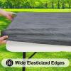 imageSmiry Rectangle Picnic Table Cloth Waterproof Elastic Fitted Outdoor Tablecloths for 6 Foot Tables Wipeable Flannel Backed Vinyl Table Cover for Camping Dining and Indoor 30quotx72quot GreyDark Grey