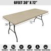 imageSmiry Rectangle Picnic Table Cloth Waterproof Elastic Fitted Outdoor Tablecloths for 6 Foot Tables Wipeable Flannel Backed Vinyl Table Cover for Camping Dining and Indoor 30quotx72quot GreySand