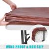 imageSmiry Rectangle Picnic Table Cloth Waterproof Elastic Fitted Outdoor Tablecloths for 6 Foot Tables Wipeable Flannel Backed Vinyl Table Cover for Camping Dining and Indoor 30quotx72quot GreyReddish Brown