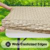 imageSmiry Rectangle Picnic Table Cloth Waterproof Elastic Fitted Outdoor Tablecloths for 6 Foot Tables Wipeable Flannel Backed Vinyl Table Cover for Camping Dining and Indoor 30quotx72quot GreySand