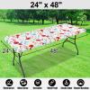 imageSmiry Rectangle Picnic Table Cloth Waterproof Elastic Fitted Outdoor Tablecloths for 6 Foot Tables Wipeable Flannel Backed Vinyl Table Cover for Camping Dining and Indoor 30quotx72quot GreyOff White