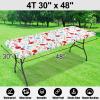 imageSmiry Rectangle Picnic Table Cloth Waterproof Elastic Fitted Outdoor Tablecloths for 6 Foot Tables Wipeable Flannel Backed Vinyl Table Cover for Camping Dining and Indoor 30quotx72quot GreyOff White