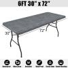 imageSmiry Rectangle Picnic Table Cloth Waterproof Elastic Fitted Outdoor Tablecloths for 6 Foot Tables Wipeable Flannel Backed Vinyl Table Cover for Camping Dining and Indoor 30quotx72quot GreyDark Grey