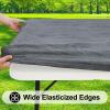 imageSmiry Rectangle Picnic Table Cloth Waterproof Elastic Fitted Outdoor Tablecloths for 6 Foot Tables Wipeable Flannel Backed Vinyl Table Cover for Camping Dining and Indoor 30quotx72quot GreyDark Grey