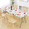 imageSmiry Rectangle Picnic Table Cloth Waterproof Elastic Fitted Outdoor Tablecloths for 6 Foot Tables Wipeable Flannel Backed Vinyl Table Cover for Camping Dining and Indoor 30quotx72quot GreyOff White