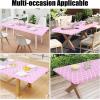 imageSmiry Rectangle Picnic Table Cover Waterproof Elastic Fitted Camping Tablecloths for 6 Foot Tables Wipeable Flannel Backed Vinyl Tablecloth Protector for Indoor Outdoor Teal 30x72 InchesPink