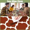 imageSmiry Rectangle Picnic Table Cover Waterproof Elastic Fitted Camping Tablecloths for 6 Foot Tables Wipeable Flannel Backed Vinyl Tablecloth Protector for Indoor Outdoor Teal 30x72 InchesRust