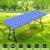 imageSmiry Rectangle Picnic Table Cover Waterproof Elastic Fitted Camping Tablecloths for 6 Foot Tables Wipeable Flannel Backed Vinyl Tablecloth Protector for Indoor Outdoor Teal 30x72 InchesBlue
