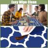 imageSmiry Rectangle Picnic Table Cover Waterproof Elastic Fitted Camping Tablecloths for 6 Foot Tables Wipeable Flannel Backed Vinyl Tablecloth Protector for Indoor Outdoor Teal 30x72 InchesNavy