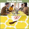 imageSmiry Rectangle Picnic Table Cover Waterproof Elastic Fitted Camping Tablecloths for 6 Foot Tables Wipeable Flannel Backed Vinyl Tablecloth Protector for Indoor Outdoor Teal 30x72 InchesYellow