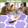 imageSmiry Rectangle Picnic Table Cover Waterproof Elastic Fitted Camping Tablecloths for 6 Foot Tables Wipeable Flannel Backed Vinyl Tablecloth Protector for Indoor Outdoor Teal 30x72 InchesLavender