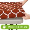 imageSmiry Rectangle Picnic Table Cover Waterproof Elastic Fitted Camping Tablecloths for 6 Foot Tables Wipeable Flannel Backed Vinyl Tablecloth Protector for Indoor Outdoor Teal 30x72 InchesRust