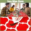 imageSmiry Rectangle Picnic Table Cover Waterproof Elastic Fitted Camping Tablecloths for 6 Foot Tables Wipeable Flannel Backed Vinyl Tablecloth Protector for Indoor Outdoor Teal 30x72 InchesRed