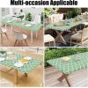 imageSmiry Rectangle Picnic Table Cover Waterproof Elastic Fitted Camping Tablecloths for 6 Foot Tables Wipeable Flannel Backed Vinyl Tablecloth Protector for Indoor Outdoor Teal 30x72 InchesSage Green
