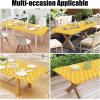 imageSmiry Rectangle Picnic Table Cover Waterproof Elastic Fitted Camping Tablecloths for 6 Foot Tables Wipeable Flannel Backed Vinyl Tablecloth Protector for Indoor Outdoor Teal 30x72 InchesMustard Yellow