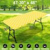 imageSmiry Rectangle Picnic Table Cover Waterproof Elastic Fitted Camping Tablecloths for 6 Foot Tables Wipeable Flannel Backed Vinyl Tablecloth Protector for Indoor Outdoor Teal 30x72 InchesYellow
