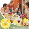 imageSmiry Rectangle Picnic Table Cover Waterproof Elastic Fitted Camping Tablecloths for 6 Foot Tables Wipeable Flannel Backed Vinyl Tablecloth Protector for Indoor Outdoor Teal 30x72 InchesYellow