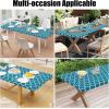 imageSmiry Rectangle Picnic Table Cover Waterproof Elastic Fitted Camping Tablecloths for 6 Foot Tables Wipeable Flannel Backed Vinyl Tablecloth Protector for Indoor Outdoor Teal 30x72 InchesTurquoise