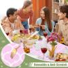imageSmiry Rectangle Picnic Table Cover Waterproof Elastic Fitted Camping Tablecloths for 6 Foot Tables Wipeable Flannel Backed Vinyl Tablecloth Protector for Indoor Outdoor Teal 30x72 InchesPink