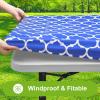 imageSmiry Rectangle Picnic Table Cover Waterproof Elastic Fitted Camping Tablecloths for 6 Foot Tables Wipeable Flannel Backed Vinyl Tablecloth Protector for Indoor Outdoor Teal 30x72 InchesBlue