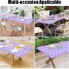 imageSmiry Rectangle Picnic Table Cover Waterproof Elastic Fitted Camping Tablecloths for 6 Foot Tables Wipeable Flannel Backed Vinyl Tablecloth Protector for Indoor Outdoor Teal 30x72 InchesLavender