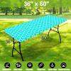 imageSmiry Rectangle Picnic Table Cover Waterproof Elastic Fitted Camping Tablecloths for 6 Foot Tables Wipeable Flannel Backed Vinyl Tablecloth Protector for Indoor Outdoor Teal 30x72 InchesTeal