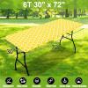imageSmiry Rectangle Picnic Table Cover Waterproof Elastic Fitted Camping Tablecloths for 6 Foot Tables Wipeable Flannel Backed Vinyl Tablecloth Protector for Indoor Outdoor Teal 30x72 InchesYellow