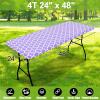 imageSmiry Rectangle Picnic Table Cover Waterproof Elastic Fitted Camping Tablecloths for 6 Foot Tables Wipeable Flannel Backed Vinyl Tablecloth Protector for Indoor Outdoor Teal 30x72 InchesLavender