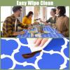 imageSmiry Rectangle Picnic Table Cover Waterproof Elastic Fitted Camping Tablecloths for 6 Foot Tables Wipeable Flannel Backed Vinyl Tablecloth Protector for Indoor Outdoor Teal 30x72 InchesBlue