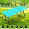 imageSmiry Rectangle Picnic Table Cover Waterproof Elastic Fitted Camping Tablecloths for 6 Foot Tables Wipeable Flannel Backed Vinyl Tablecloth Protector for Indoor Outdoor Teal 30x72 InchesTeal