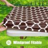 imageSmiry Rectangle Picnic Table Cover Waterproof Elastic Fitted Camping Tablecloths for 6 Foot Tables Wipeable Flannel Backed Vinyl Tablecloth Protector for Indoor Outdoor Teal 30x72 InchesCoffee