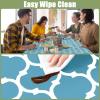 imageSmiry Rectangle Picnic Table Cover Waterproof Elastic Fitted Camping Tablecloths for 6 Foot Tables Wipeable Flannel Backed Vinyl Tablecloth Protector for Indoor Outdoor Teal 30x72 InchesLight Blue