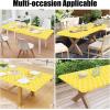 imageSmiry Rectangle Picnic Table Cover Waterproof Elastic Fitted Camping Tablecloths for 6 Foot Tables Wipeable Flannel Backed Vinyl Tablecloth Protector for Indoor Outdoor Teal 30x72 InchesYellow