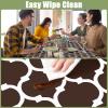 imageSmiry Rectangle Picnic Table Cover Waterproof Elastic Fitted Camping Tablecloths for 6 Foot Tables Wipeable Flannel Backed Vinyl Tablecloth Protector for Indoor Outdoor Teal 30x72 InchesCoffee