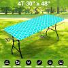imageSmiry Rectangle Picnic Table Cover Waterproof Elastic Fitted Camping Tablecloths for 6 Foot Tables Wipeable Flannel Backed Vinyl Tablecloth Protector for Indoor Outdoor Teal 30x72 InchesTeal