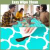 imageSmiry Rectangle Picnic Table Cover Waterproof Elastic Fitted Camping Tablecloths for 6 Foot Tables Wipeable Flannel Backed Vinyl Tablecloth Protector for Indoor Outdoor Teal 30x72 InchesTeal