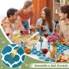 imageSmiry Rectangle Picnic Table Cover Waterproof Elastic Fitted Camping Tablecloths for 6 Foot Tables Wipeable Flannel Backed Vinyl Tablecloth Protector for Indoor Outdoor Teal 30x72 InchesTurquoise