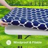imageSmiry Rectangle Picnic Table Cover Waterproof Elastic Fitted Camping Tablecloths for 6 Foot Tables Wipeable Flannel Backed Vinyl Tablecloth Protector for Indoor Outdoor Teal 30x72 InchesNavy