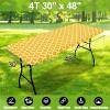 imageSmiry Rectangle Picnic Table Cover Waterproof Elastic Fitted Camping Tablecloths for 6 Foot Tables Wipeable Flannel Backed Vinyl Tablecloth Protector for Indoor Outdoor Teal 30x72 InchesMustard Yellow