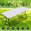 imageSmiry Rectangle Picnic Table Cover Waterproof Elastic Fitted Camping Tablecloths for 6 Foot Tables Wipeable Flannel Backed Vinyl Tablecloth Protector for Indoor Outdoor Teal 30x72 InchesWhite