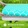 imageSmiry Rectangle Picnic Table Cover Waterproof Elastic Fitted Camping Tablecloths for 6 Foot Tables Wipeable Flannel Backed Vinyl Tablecloth Protector for Indoor Outdoor Teal 30x72 InchesTeal