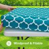 imageSmiry Rectangle Picnic Table Cover Waterproof Elastic Fitted Camping Tablecloths for 6 Foot Tables Wipeable Flannel Backed Vinyl Tablecloth Protector for Indoor Outdoor Teal 30x72 InchesTurquoise