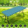imageSmiry Rectangle Picnic Table Cover Waterproof Elastic Fitted Camping Tablecloths for 6 Foot Tables Wipeable Flannel Backed Vinyl Tablecloth Protector for Indoor Outdoor Teal 30x72 InchesTurquoise