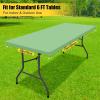 imageSmiry Rectangle Tablecloth Elastic Fitted Flannel Backed Vinyl Tablecloths for 6ft Folding Tables Waterproof Wipeable Table Covers for Indoor Outdoor Picnic and Camping Black 30quotx72quotSage Green