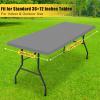 imageSmiry Rectangle Tablecloth Elastic Fitted Flannel Backed Vinyl Tablecloths for 6ft Folding Tables Waterproof Wipeable Table Covers for Indoor Outdoor Picnic and Camping Black 30quotx72quotGrey